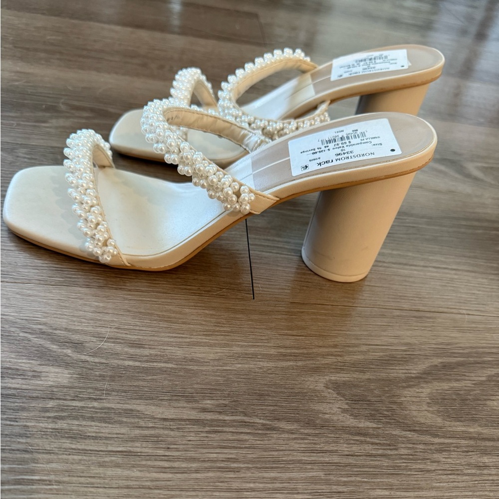 Dolce Vita Ivory Heels with Pearl Detailing - Picture 2 of 6